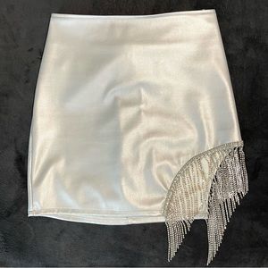 Light blue with diamond like dangle open leg skirt